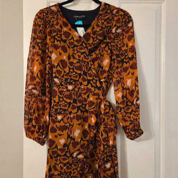 NWT Womens Size Small Montgomery Post Patterned Wrap Dress - Picture 3 of 9